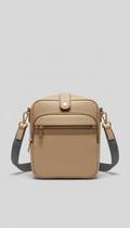 Champagne Beige leather crossbody bag
